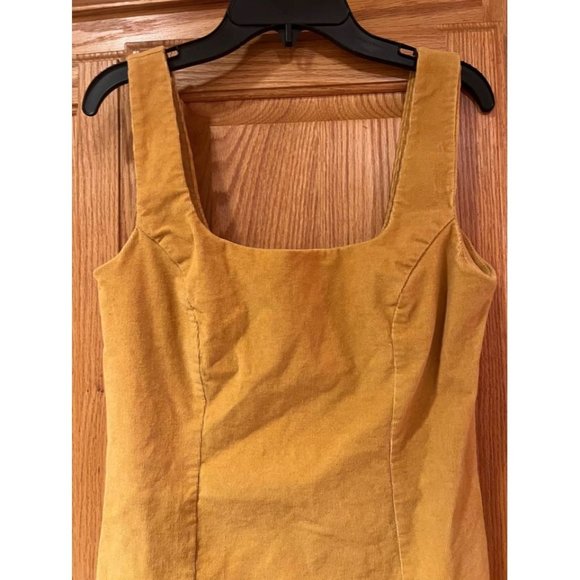 Tilly’s Sky and Sparrow Mustard Yellow Corduroy‎ Sleeveless Dress Juniors Small - Picture 2 of 4
